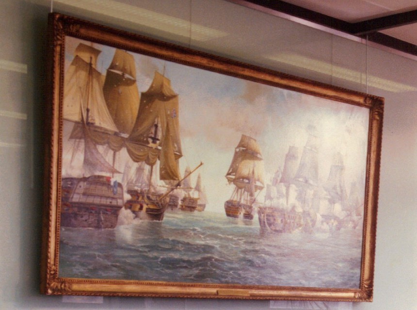 Trafalgar, la defensa del Belleisle, óleo de Peter G. Power