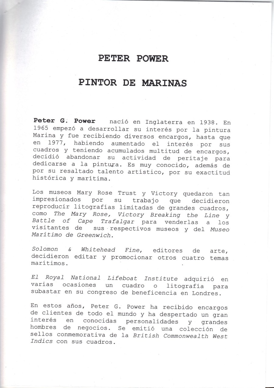Portada de Peter G. Power · Currículum y crítica