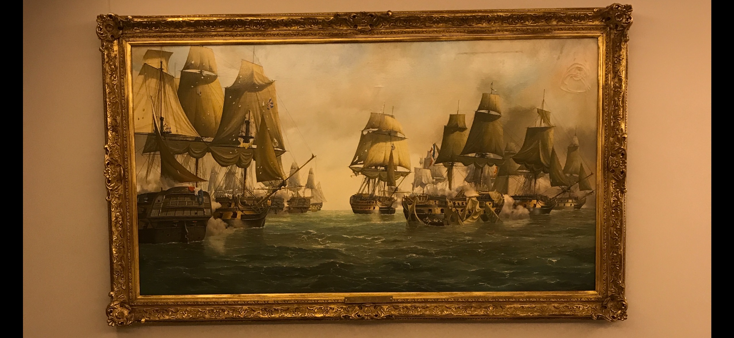 Trafalgar, la defensa del Belleisle · 21 de octubre de 1805, óleo en su marco dorado