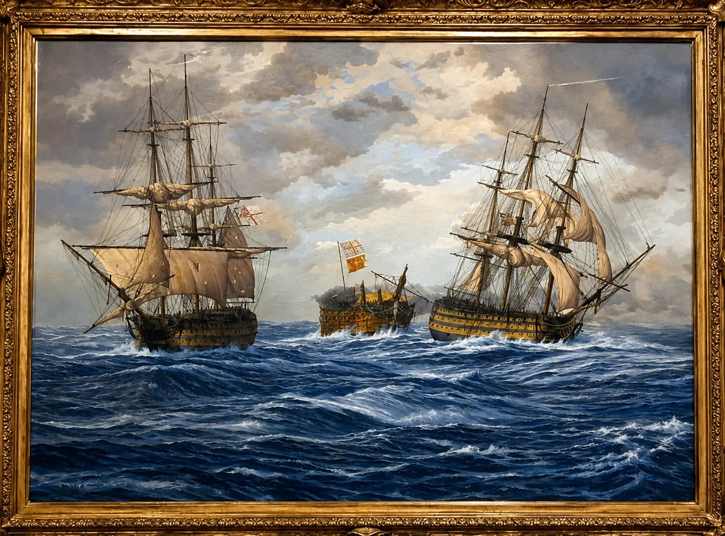 El embarrancamiento del Santísima Trinidad, óleo de Peter G. Power