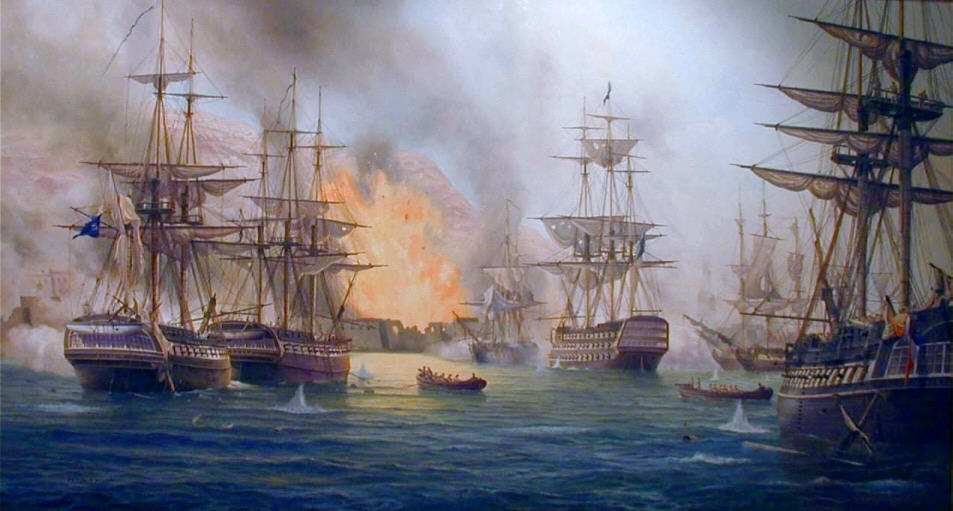 Bombardeo de Argel — 27 de agosto de 1816, obra de Peter G. Power