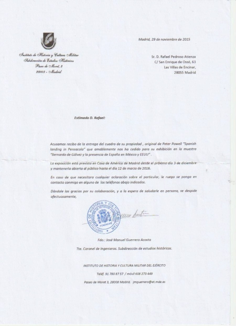 Portada de Carta del Instituto de Historia y Cultura Militar · Casa de América