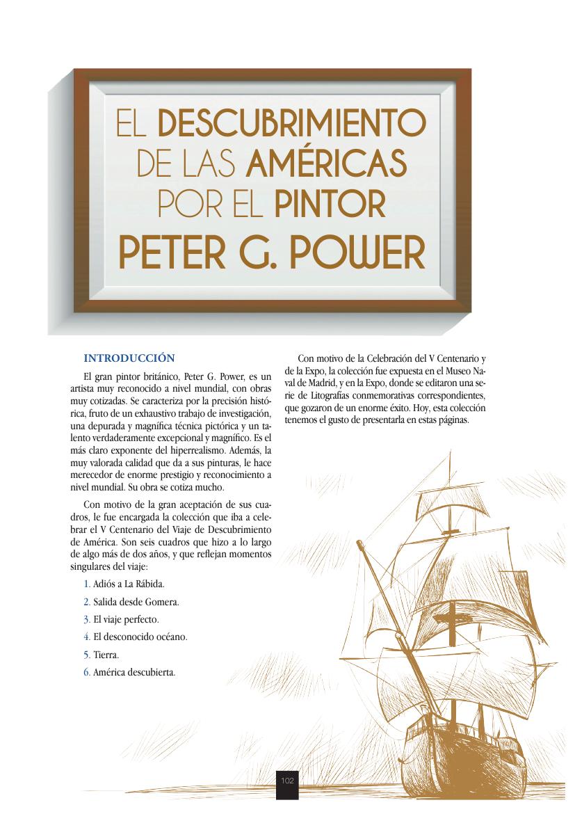 Portada de «El Descubrimiento de las Américas por el pintor Peter G. Power»