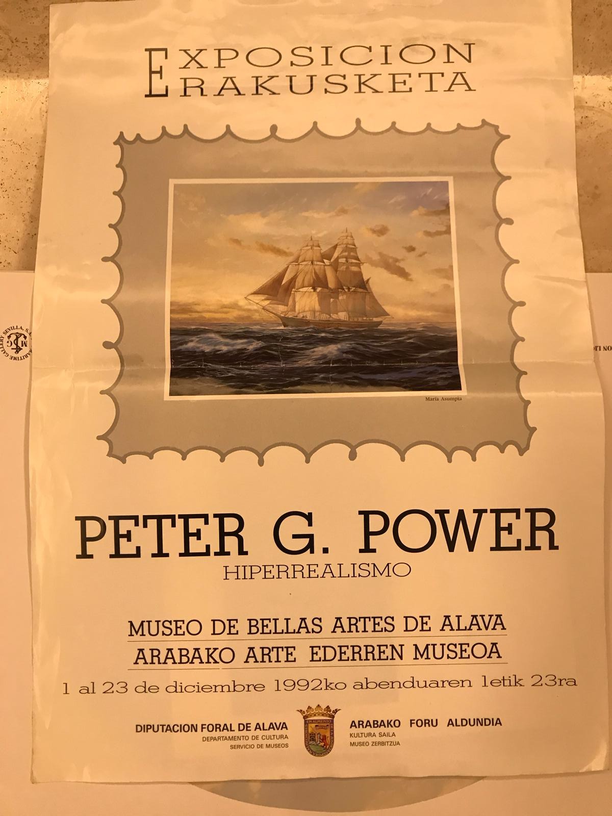 Cartel de la exposición «Hiperrealismo» en el Museo de Bellas Artes de Álava, Vitoria 1992