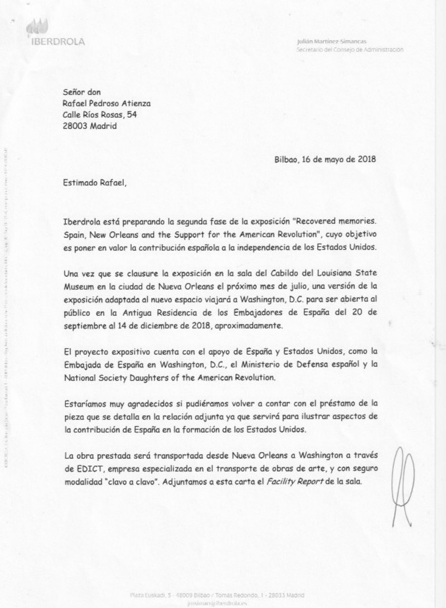Portada de Carta de Iberdrola · «Recovered Memories», Washington D.C.