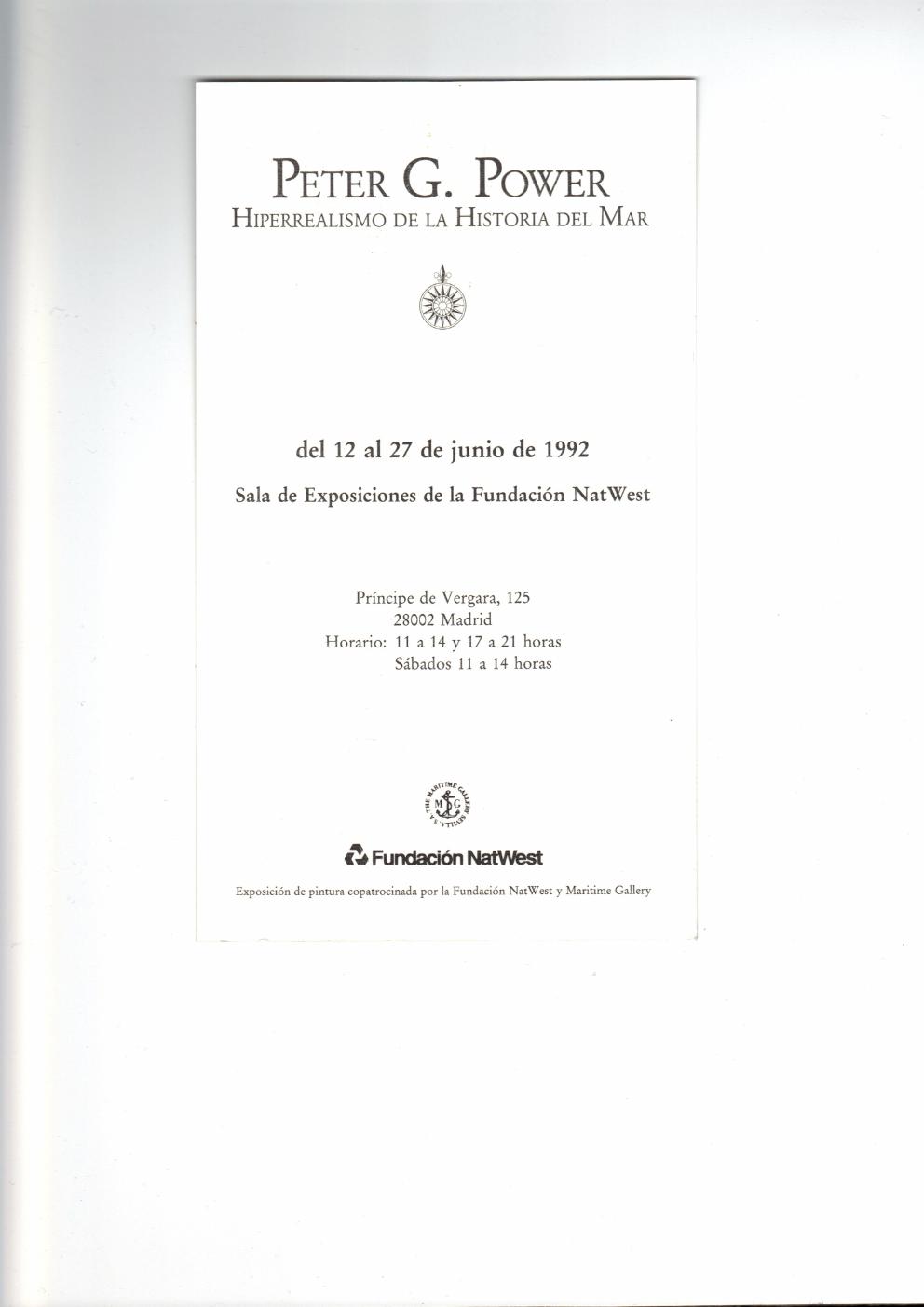 Portada de «Invitación · Fundación NatWest, junio de 1992»