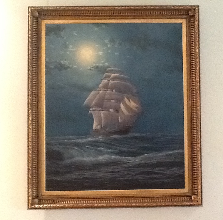 El Torrens cruzando los trópicos a la luz de la luna, 1856, óleo en su marco dorado