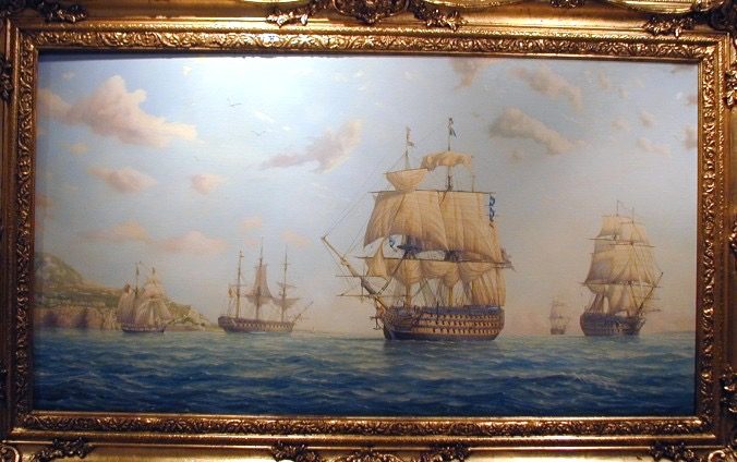 El Victory en Rosia Bay — Gibraltar, 7 de mayo de 1805, obra de Peter G. Power
