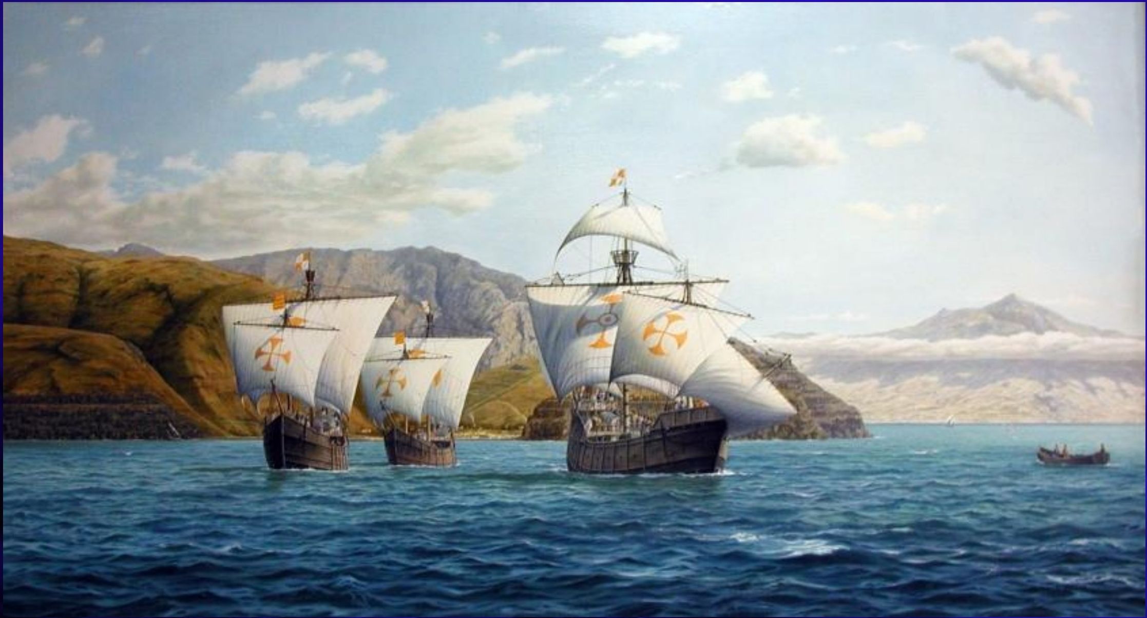 Salida desde La Gomera, óleo de Peter G. Power