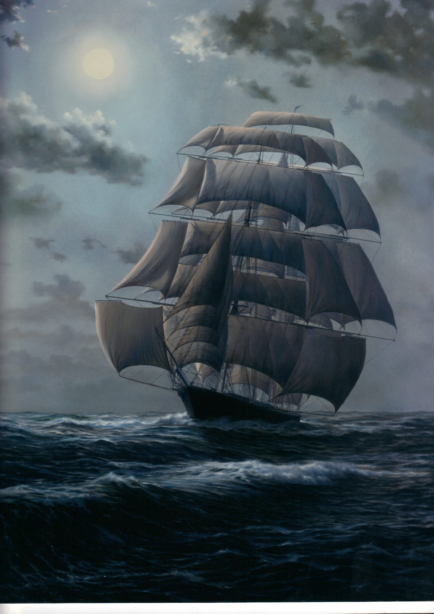 Cutty Sark a la luz de la luna, obra de Peter G. Power