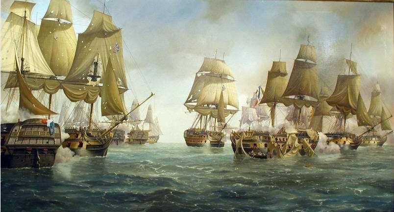 Trafalgar, la defensa del Belleisle, obra de Peter G. Power